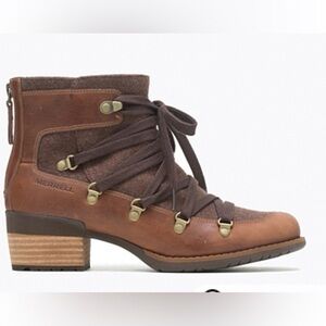Merrell EUC‎ Shiloh II Leather Lace Up Brown OakBoots Size 11
